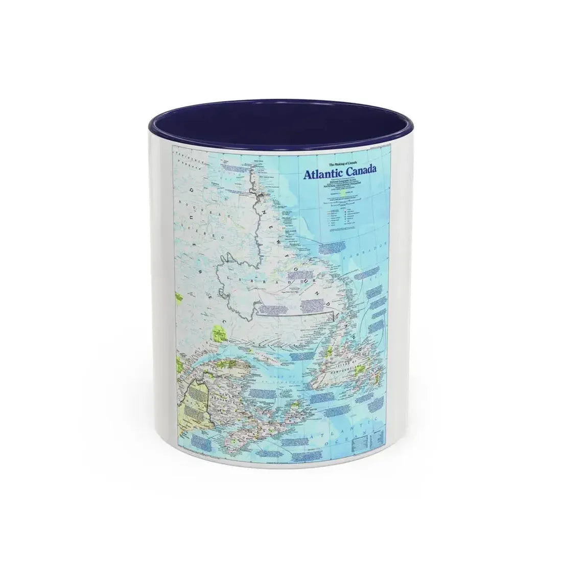 Canada - Atlantic 1 (1992) (Map) Accent Coffee Mug 11oz Navy - Go Mug Yourself