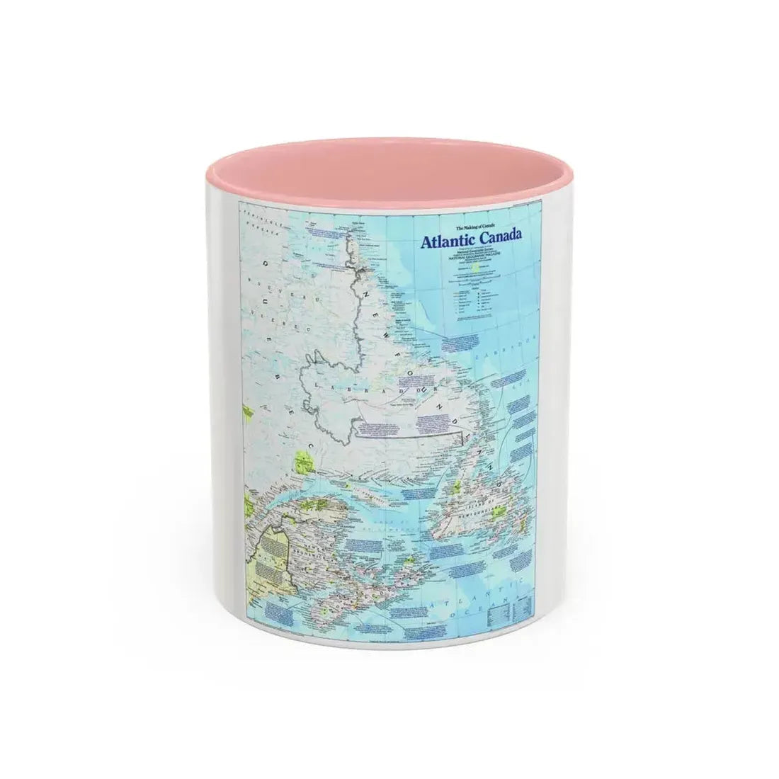 Canada - Atlantic 1 (1992) (Map) Accent Coffee Mug 11oz Pink - Go Mug Yourself