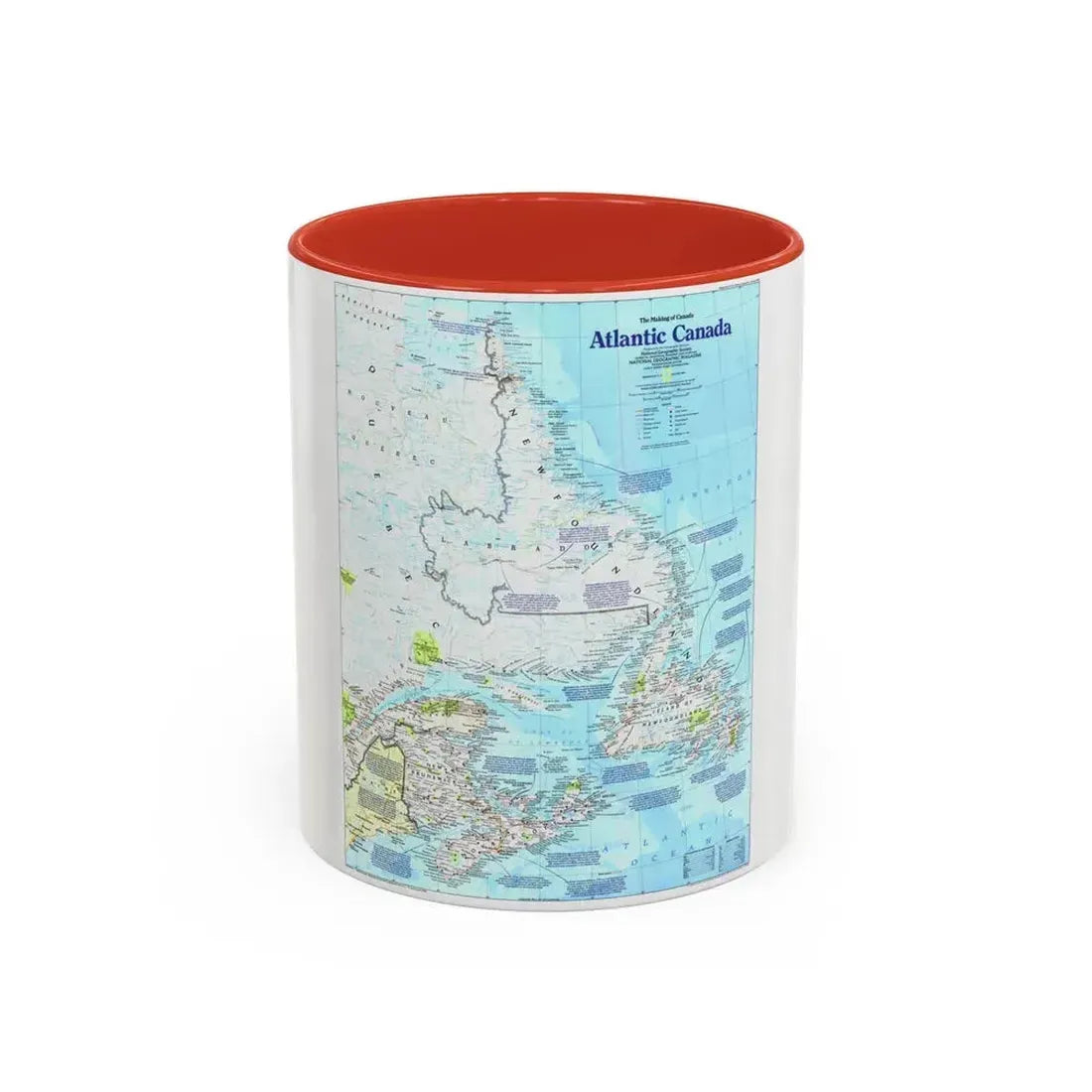 Canada - Atlantic 1 (1992) (Map) Accent Coffee Mug 11oz Red - Go Mug Yourself