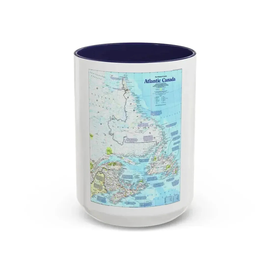 Canada - Atlantic 1 (1992) (Map) Accent Coffee Mug 15oz Navy - Go Mug Yourself