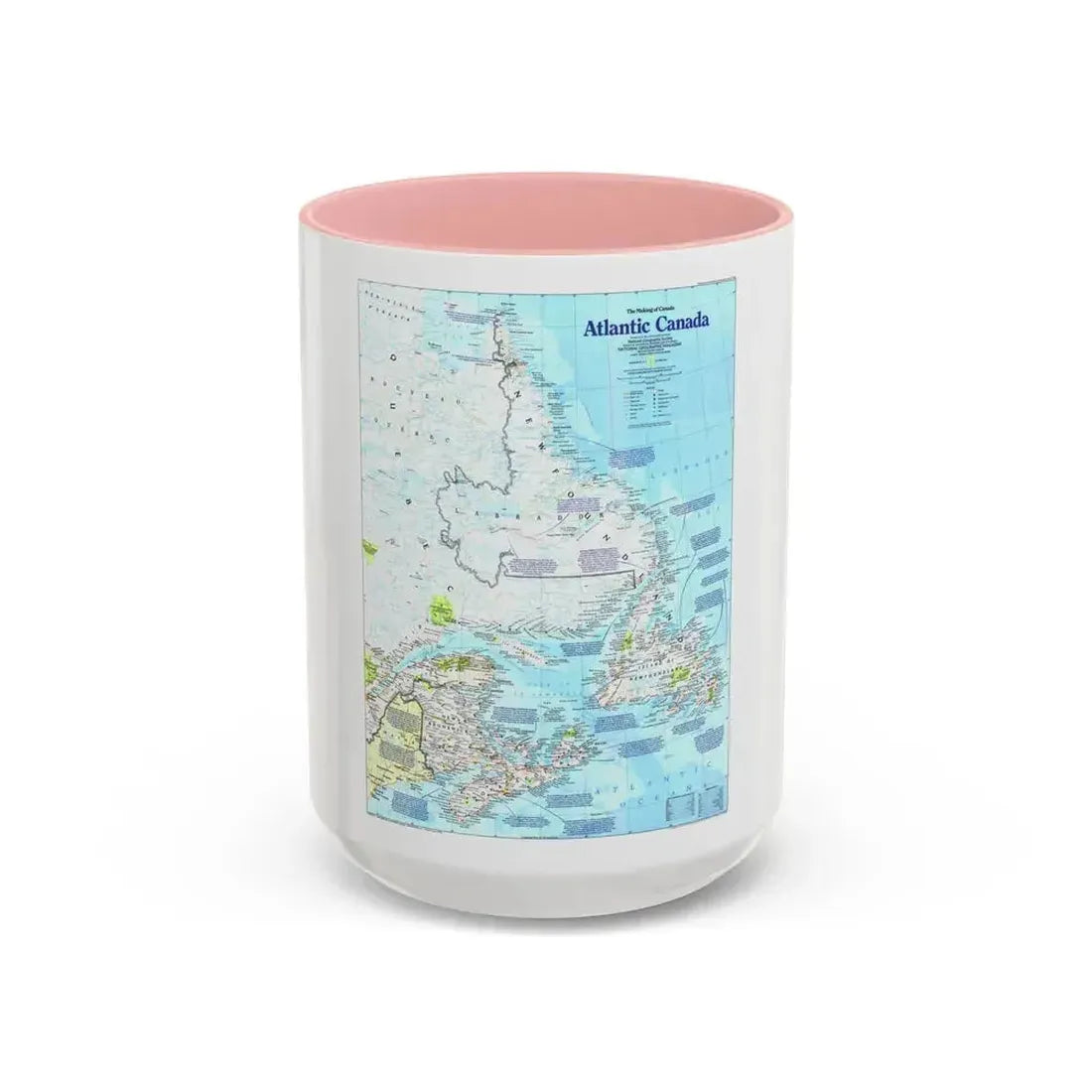 Canada - Atlantic 1 (1992) (Map) Accent Coffee Mug 15oz Pink - Go Mug Yourself