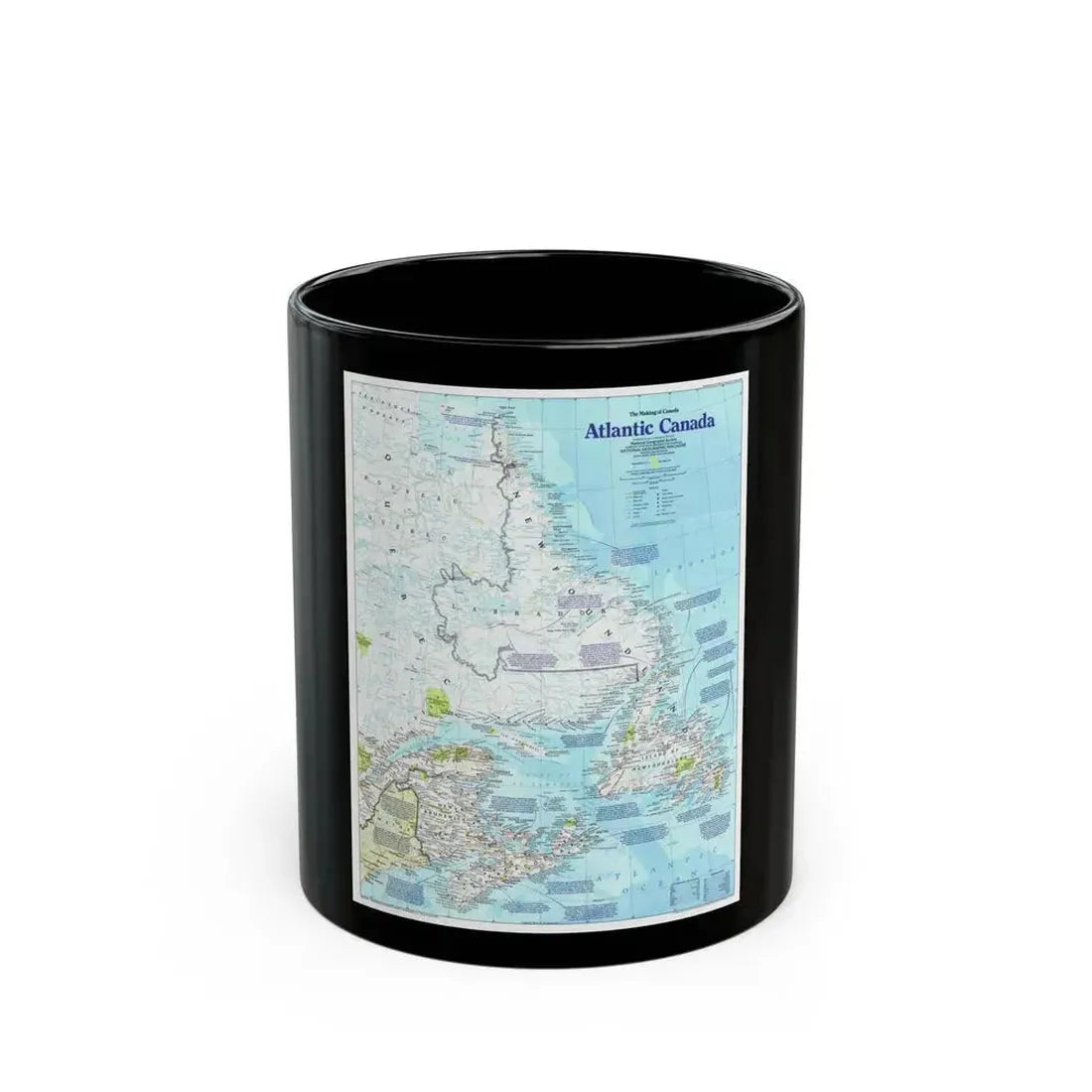 Canada - Atlantic 1 (1992) (Map) Black Coffee Mug 11oz - Go Mug Yourself