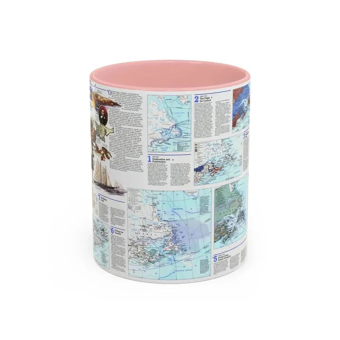 Canada - Atlantic 2 (1993) (Map) Accent Coffee Mug 11oz Pink - Go Mug Yourself