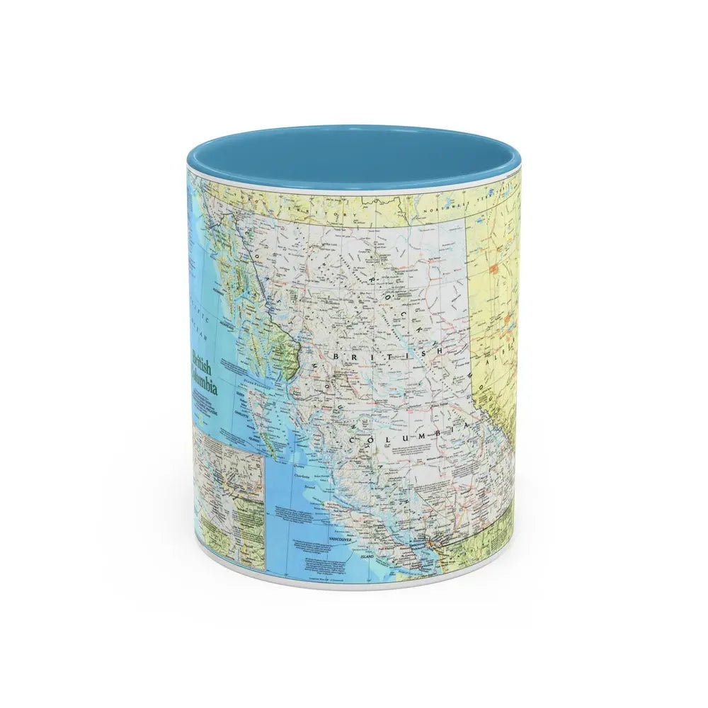 Canada - British Columbia 1 (1992) (Map) Accent Coffee Mug 11oz Light Blue - Go Mug Yourself
