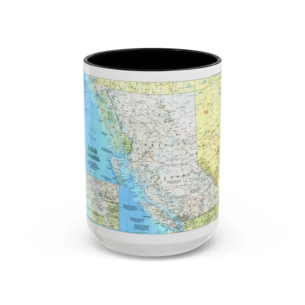 Canada - British Columbia 1 (1992) (Map) Accent Coffee Mug 15oz Black - Go Mug Yourself