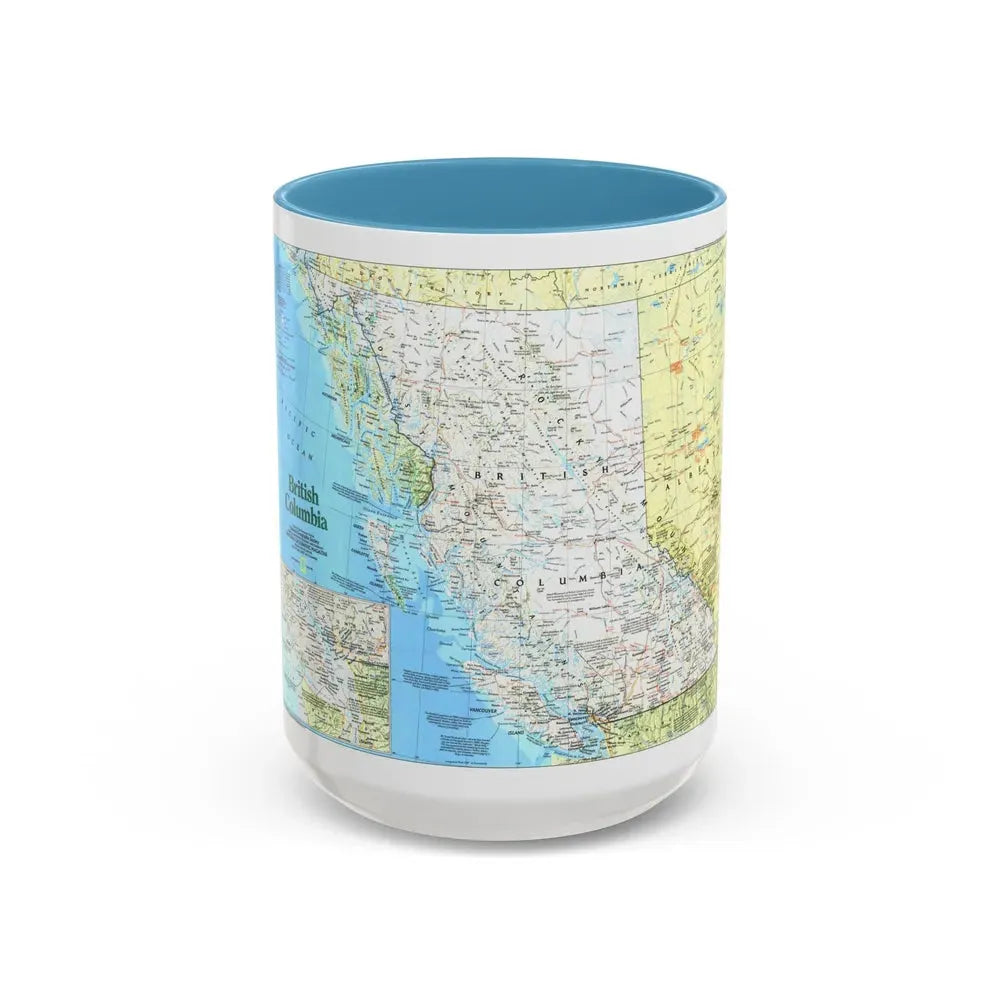 Canada - British Columbia 1 (1992) (Map) Accent Coffee Mug 15oz Light Blue - Go Mug Yourself
