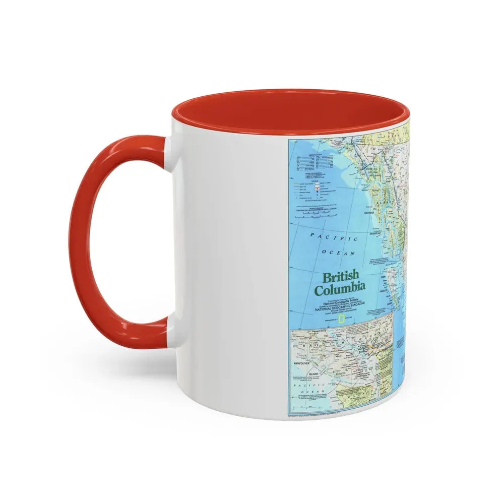 Canada - British Columbia 1 (1992) (Map) Accent Coffee Mug - Go Mug Yourself