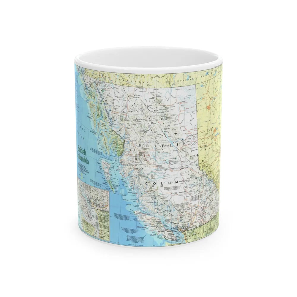 Canada - British Columbia 1 (1992) (Map) White Coffee Mug-11oz-Go Mug Yourself