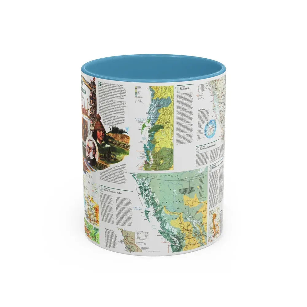 Canada - British Columbia 2 (1992) (Map) Accent Coffee Mug 11oz Light Blue - Go Mug Yourself