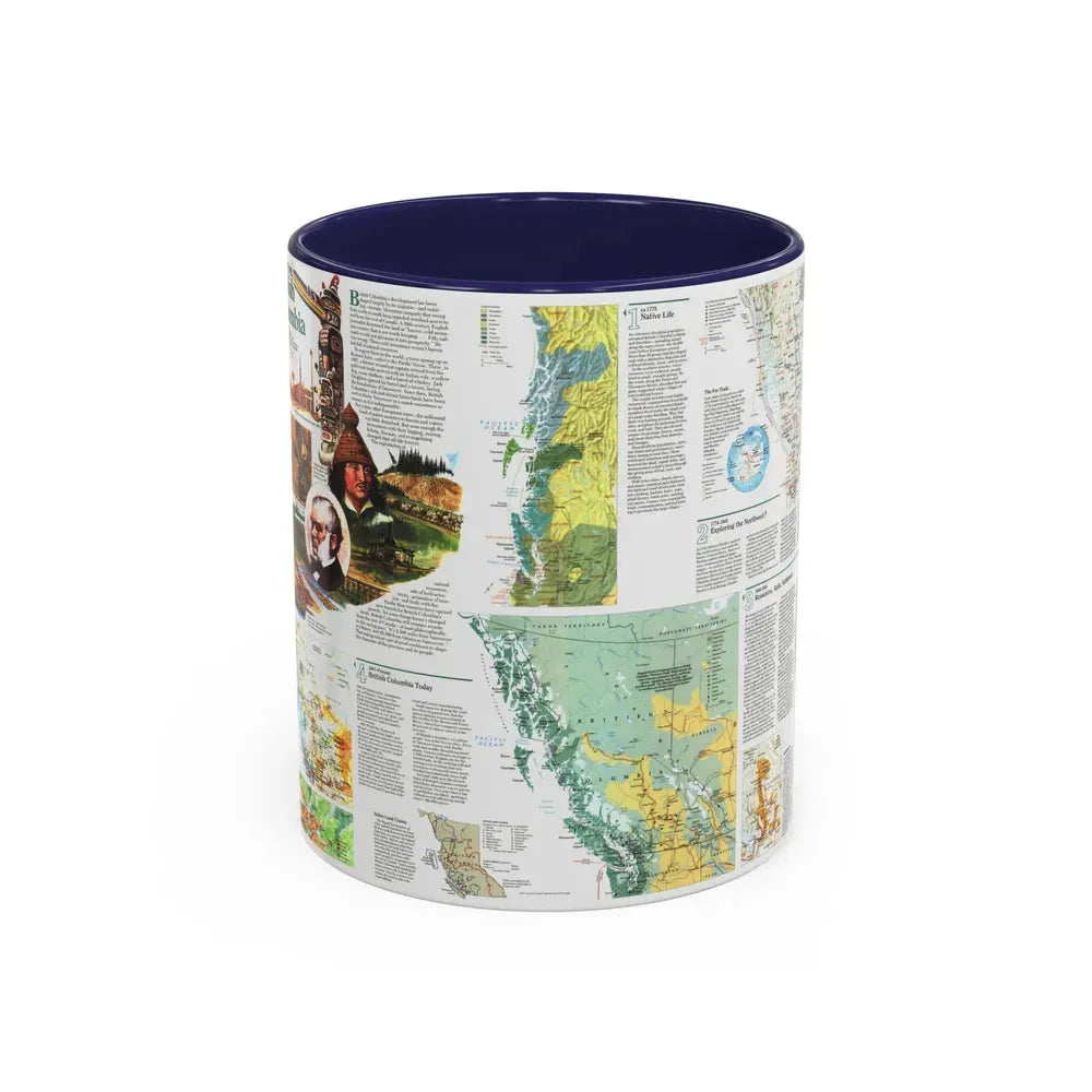 Canada - British Columbia 2 (1992) (Map) Accent Coffee Mug 11oz Navy - Go Mug Yourself