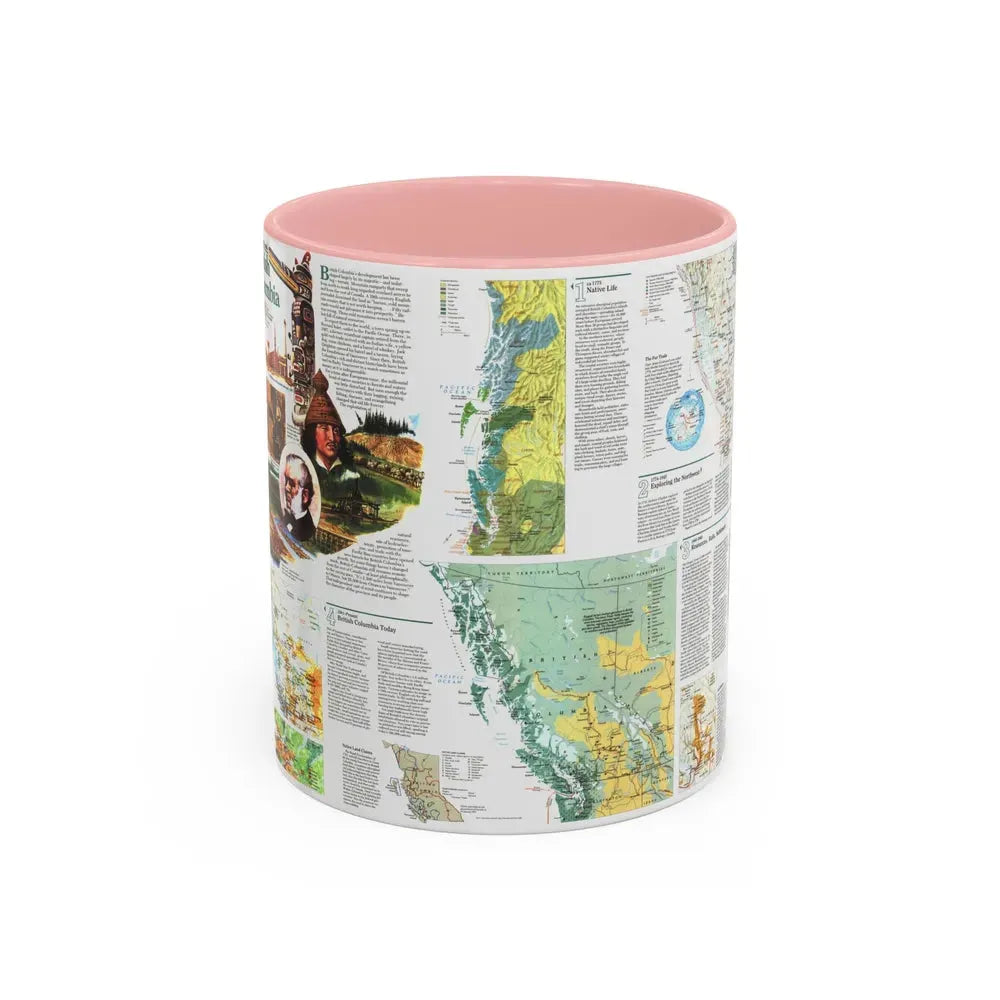 Canada - British Columbia 2 (1992) (Map) Accent Coffee Mug 11oz Pink - Go Mug Yourself