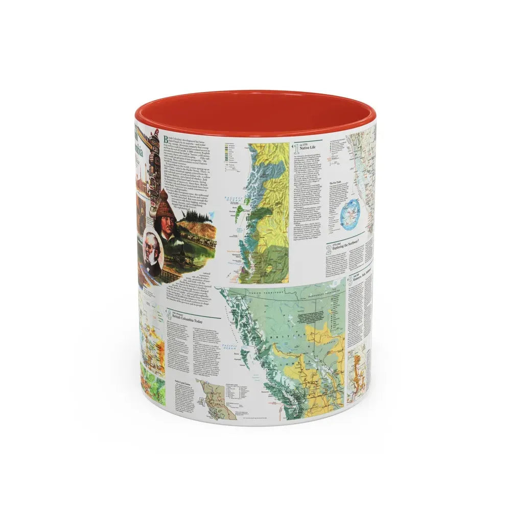 Canada - British Columbia 2 (1992) (Map) Accent Coffee Mug 11oz Red - Go Mug Yourself