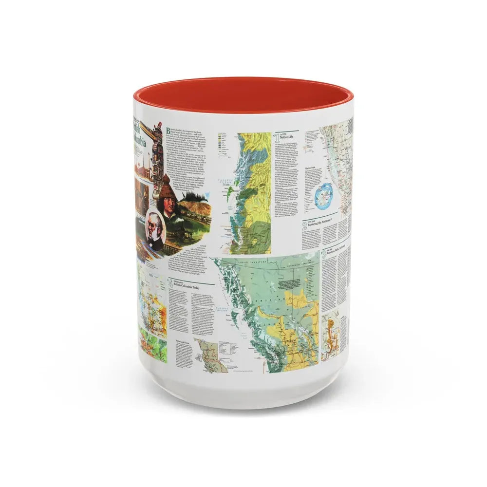 Canada - British Columbia 2 (1992) (Map) Accent Coffee Mug 15oz Red - Go Mug Yourself
