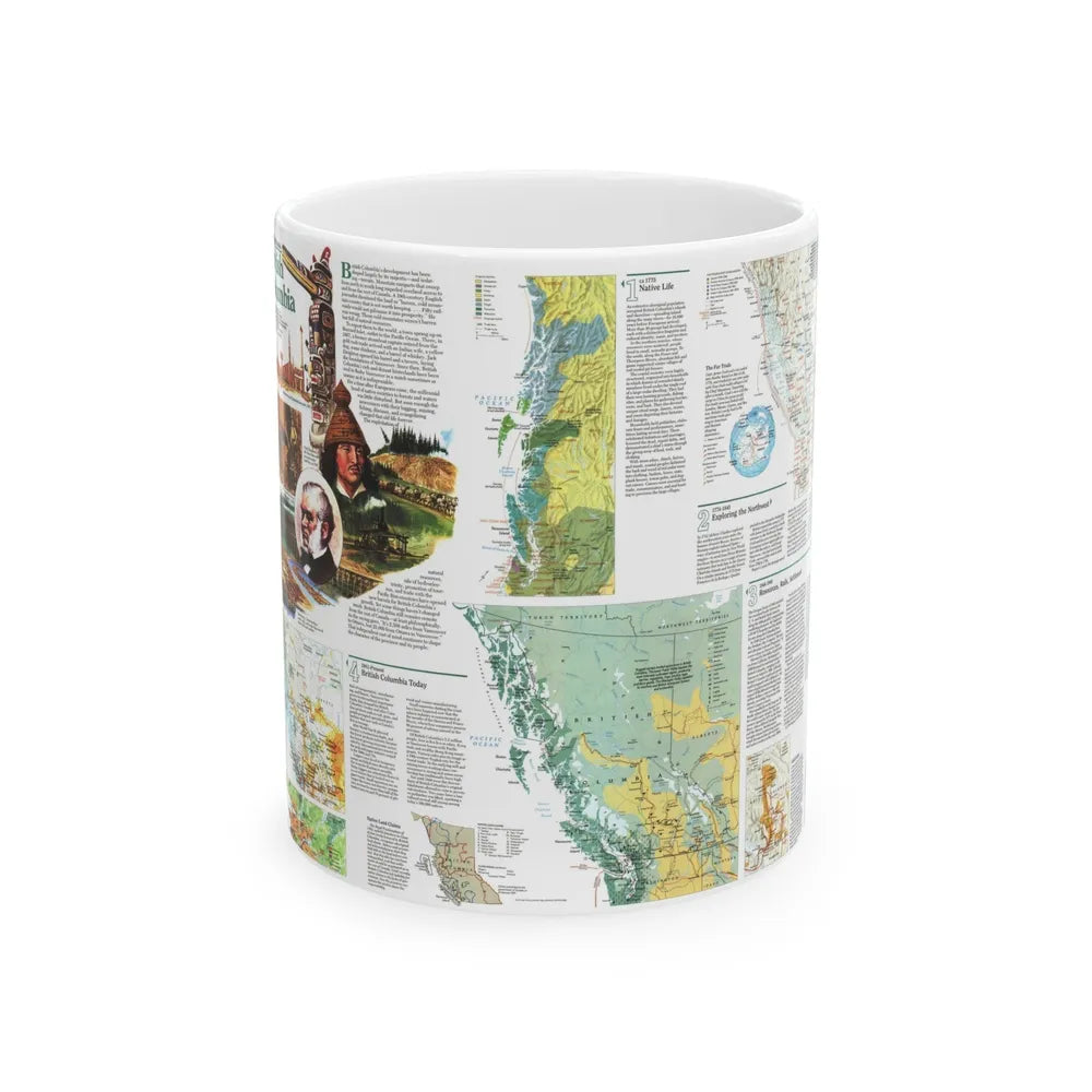 Canada - British Columbia 2 (1992) (Map) White Coffee Mug-11oz-Go Mug Yourself