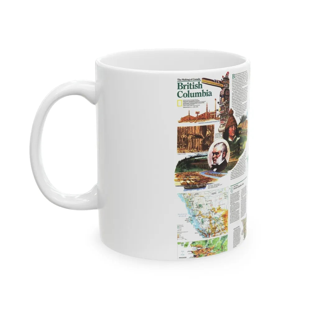 Canada - British Columbia 2 (1992) (Map) White Coffee Mug-Go Mug Yourself