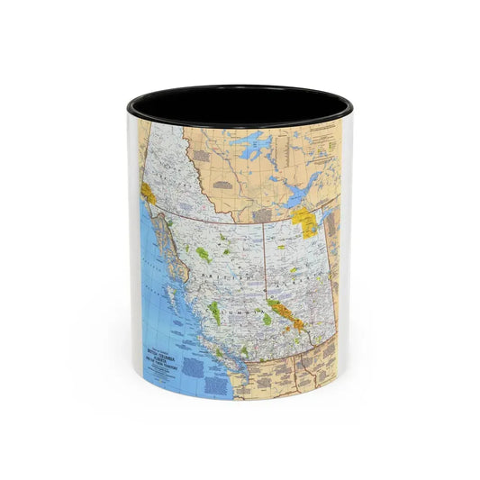 Canada - British Columbia, Alberta & Yukon (1978) (Map) Accent Coffee Mug 11oz Black - Go Mug Yourself