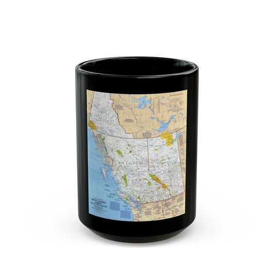 Canada - British Columbia, Alberta & Yukon (1978) (Map) Black Coffee Mug-15oz-Go Mug Yourself