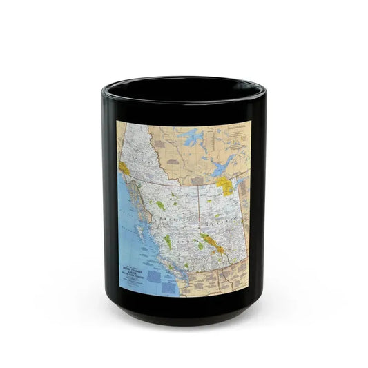 Canada - British Columbia, Alberta & Yukon (1978) (Map) Black Coffee Mug 15oz - Go Mug Yourself