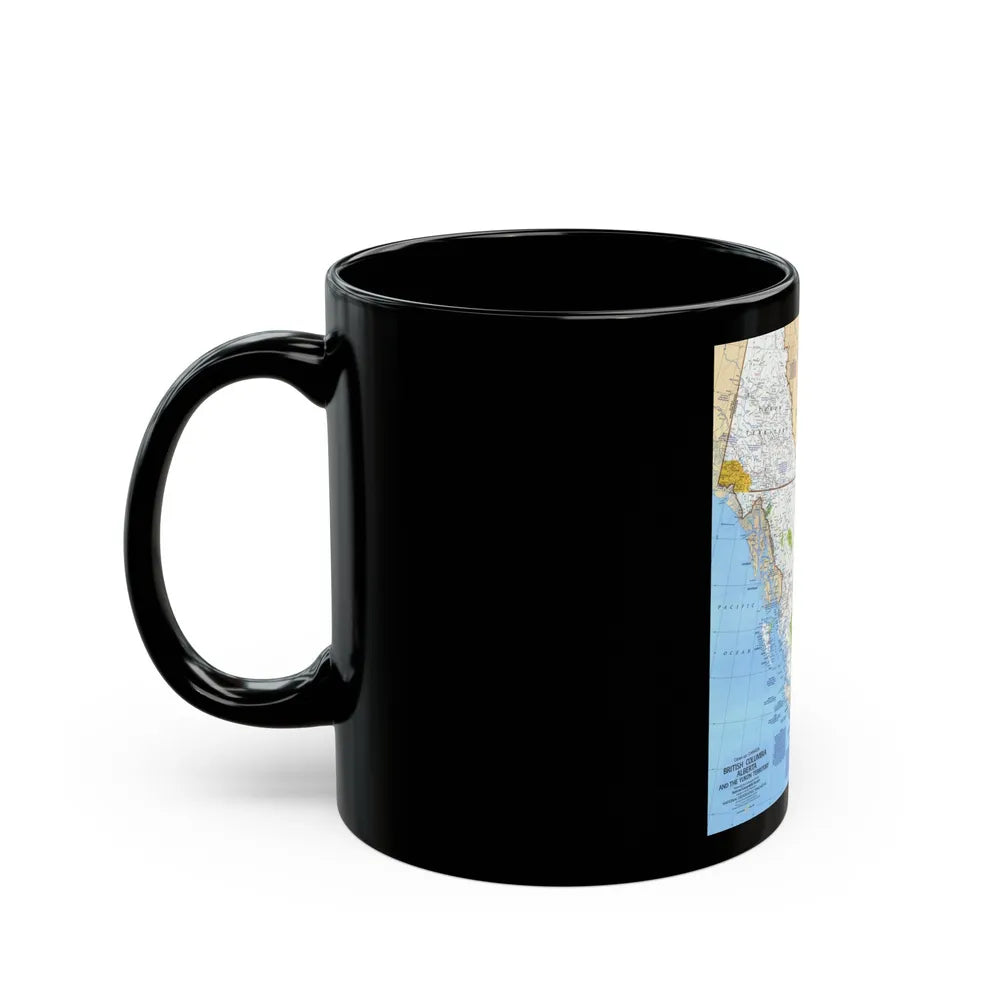 Canada - British Columbia, Alberta & Yukon (1978) (Map) Black Coffee Mug-Go Mug Yourself