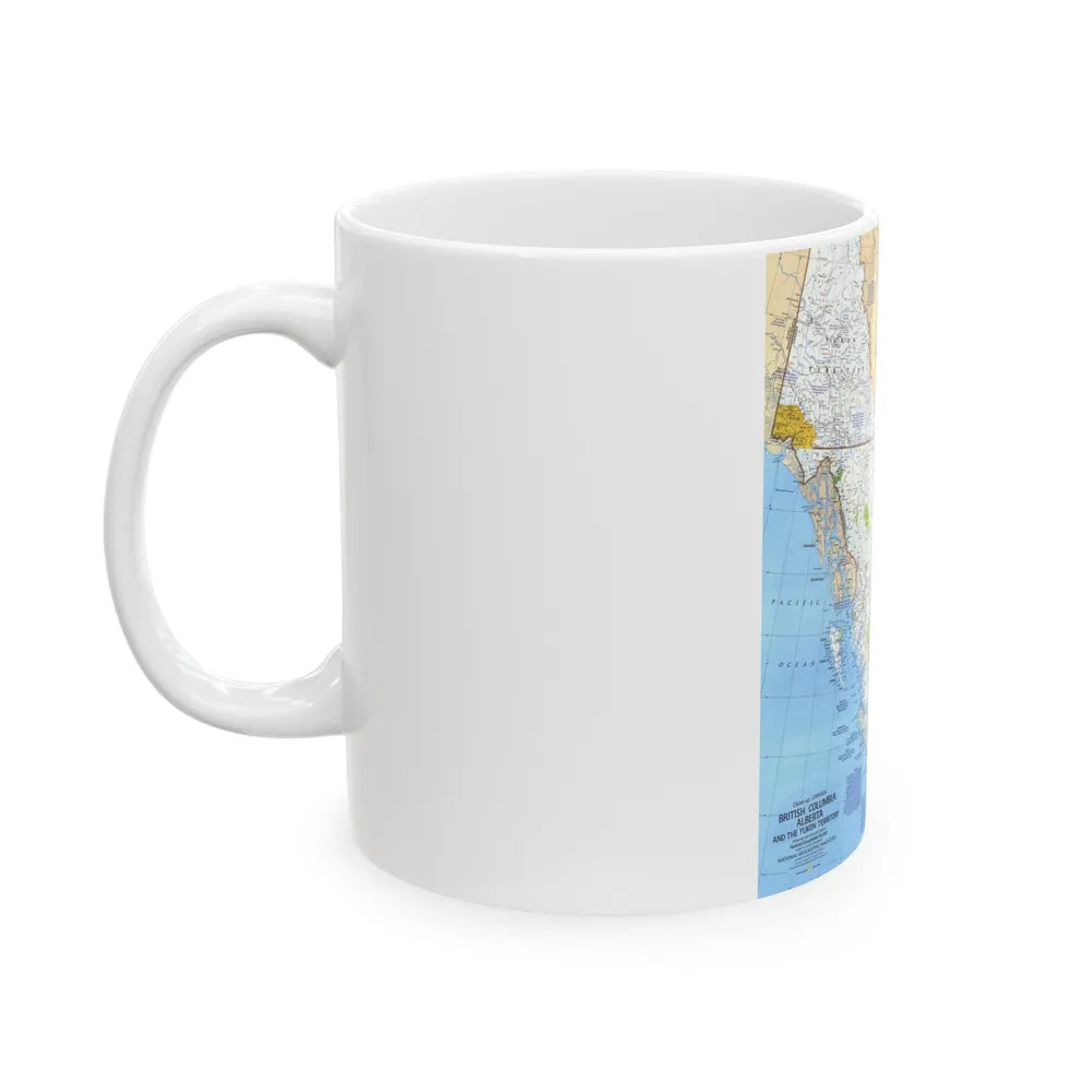 Canada - British Columbia, Alberta & Yukon (1978) (Map) White Coffee Mug-Go Mug Yourself