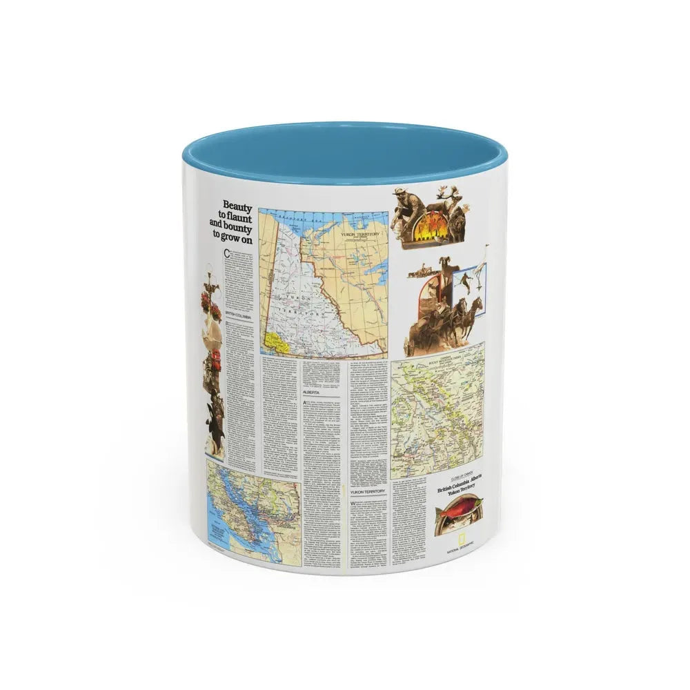 Canada - British Columbia, Alberta & Yukon 2 (1978) (Map) Accent Coffee Mug 11oz Light Blue - Go Mug Yourself