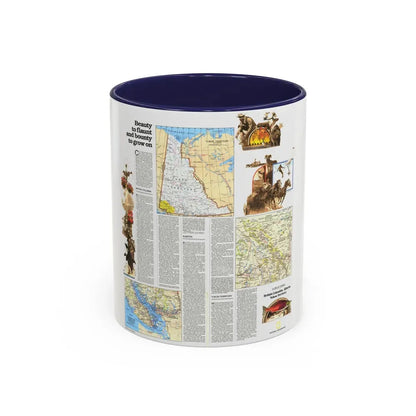 Canada - British Columbia, Alberta & Yukon 2 (1978) (Map) Accent Coffee Mug 11oz Navy - Go Mug Yourself
