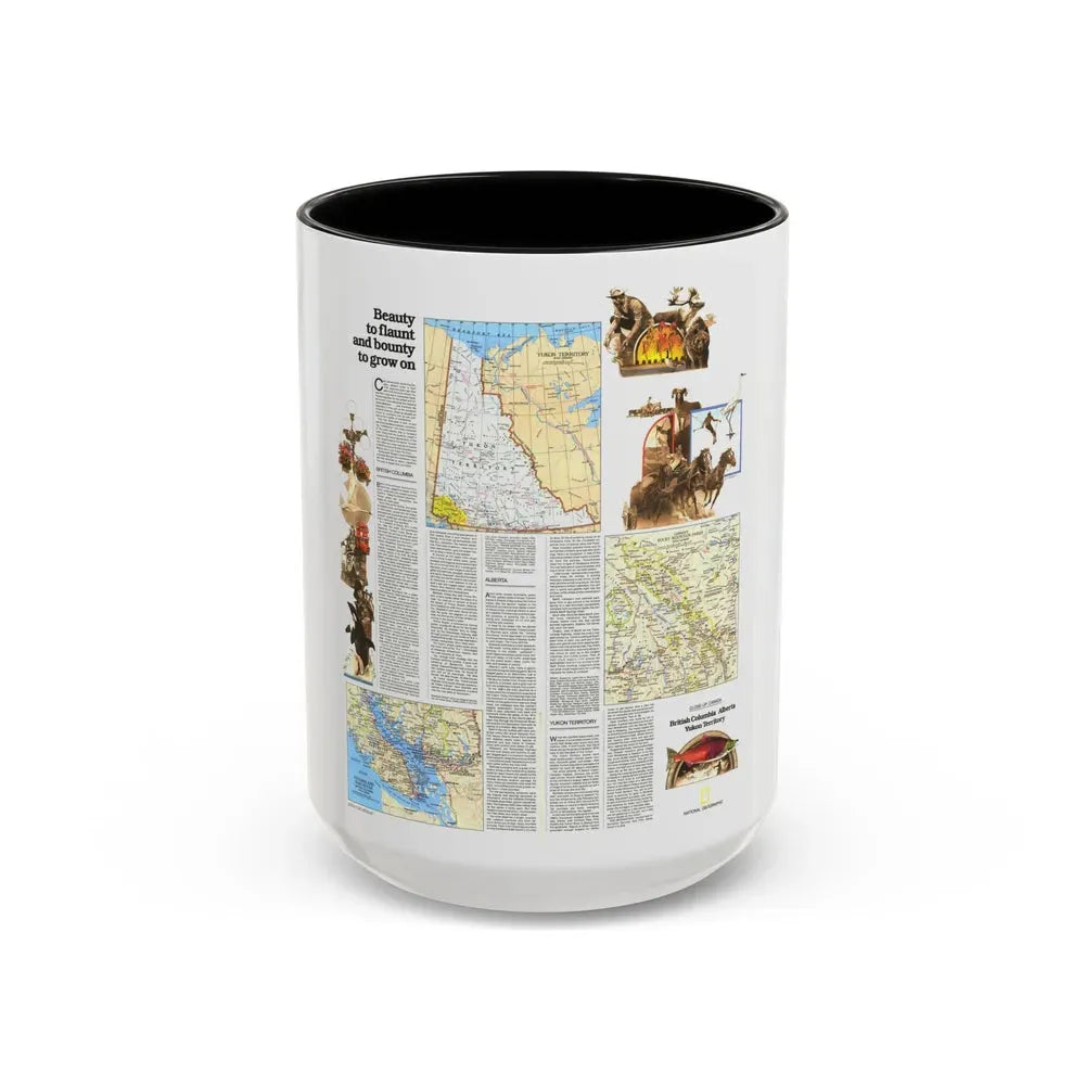 Canada - British Columbia, Alberta & Yukon 2 (1978) (Map) Accent Coffee Mug 15oz Black - Go Mug Yourself