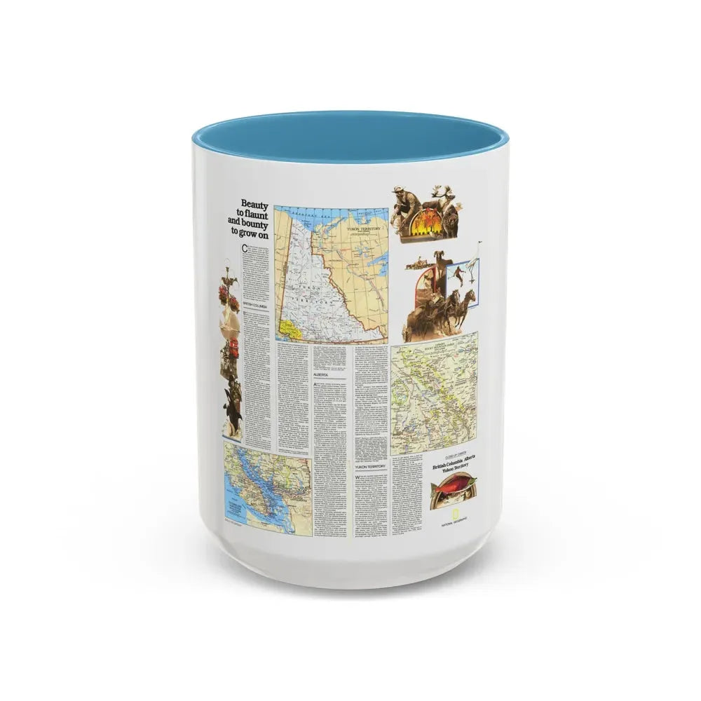 Canada - British Columbia, Alberta & Yukon 2 (1978) (Map) Accent Coffee Mug 15oz Light Blue - Go Mug Yourself