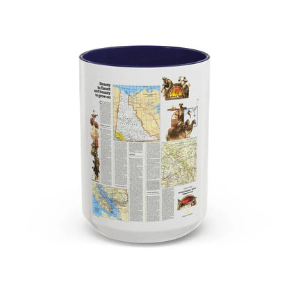 Canada - British Columbia, Alberta & Yukon 2 (1978) (Map) Accent Coffee Mug 15oz Navy - Go Mug Yourself