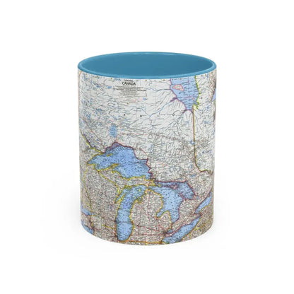 Canada - Central (1963) (Map) Accent Coffee Mug 11oz Light Blue - Go Mug Yourself