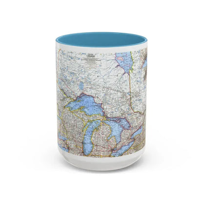 Canada - Central (1963) (Map) Accent Coffee Mug 15oz Light Blue - Go Mug Yourself