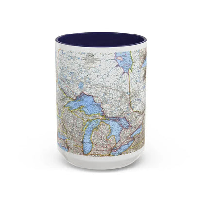 Canada - Central (1963) (Map) Accent Coffee Mug 15oz Navy - Go Mug Yourself