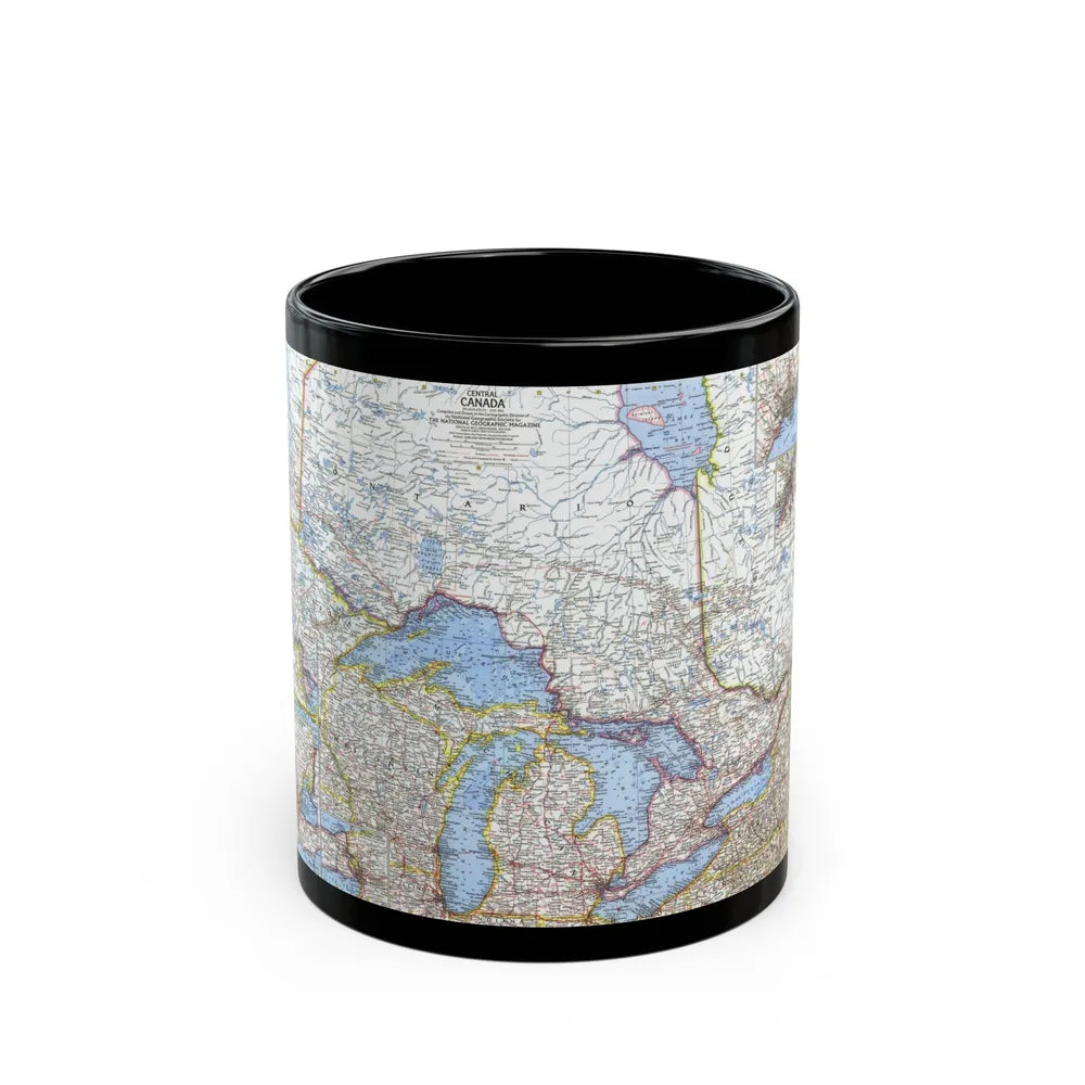 Canada - Central (1963) (Map) Black Coffee Mug-11oz-Go Mug Yourself