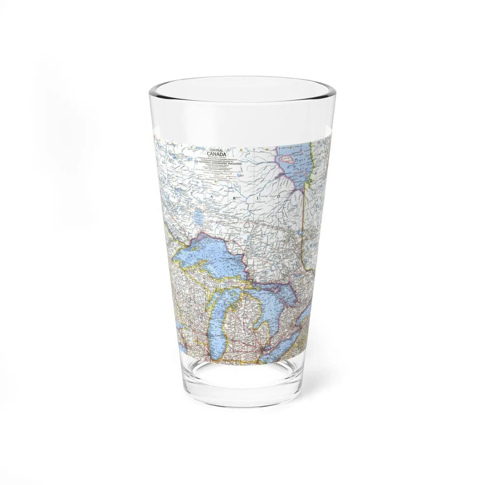 Canada - Central (1963) (Map) Pint Glass 16oz-16oz-Go Mug Yourself