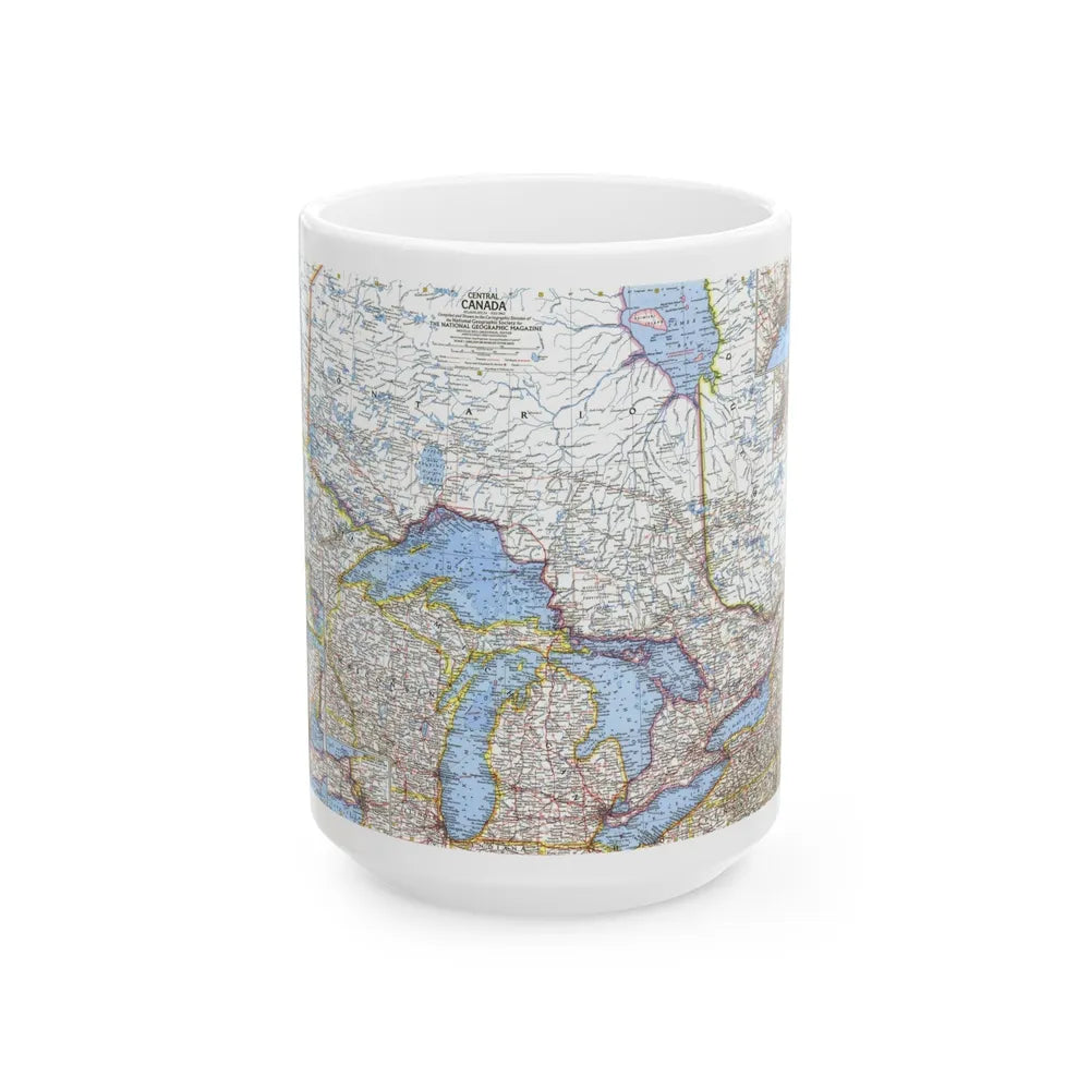 Canada - Central (1963) (Map) White Coffee Mug-15oz-Go Mug Yourself