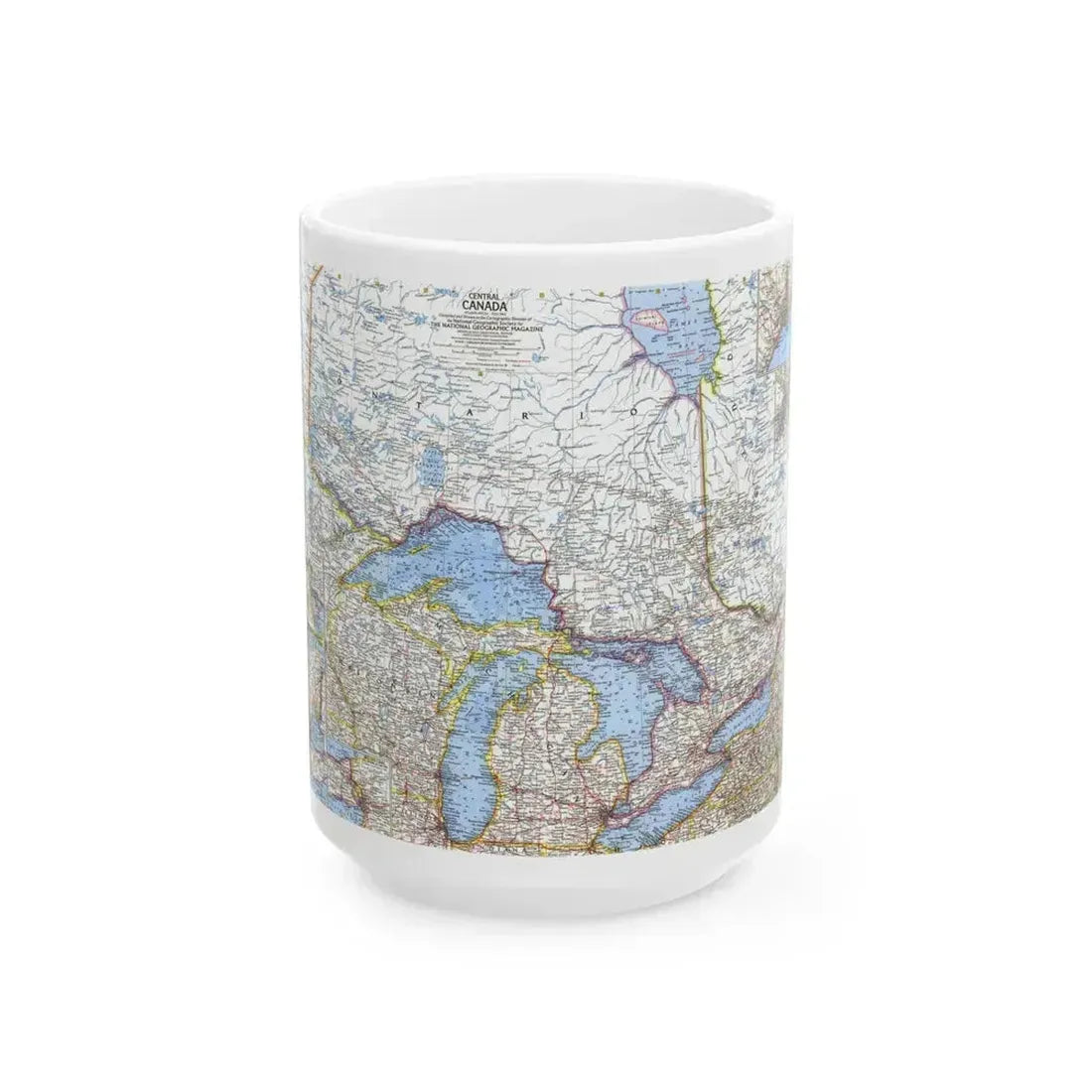 Canada - Central (1963) (Map) White Coffee Mug - Go Mug Yourself