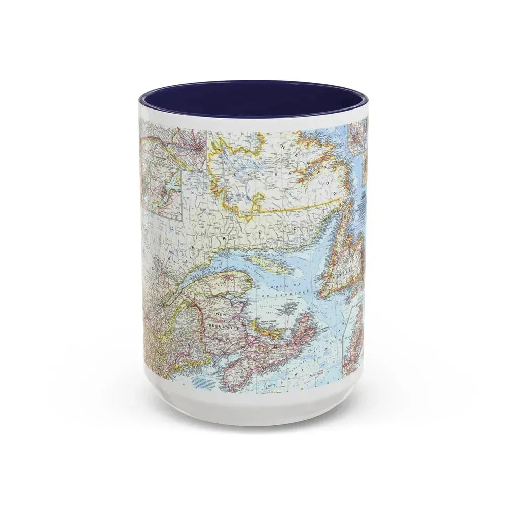 Canada - Eastern (1967) (Map) Accent Coffee Mug 15oz Navy - Go Mug Yourself