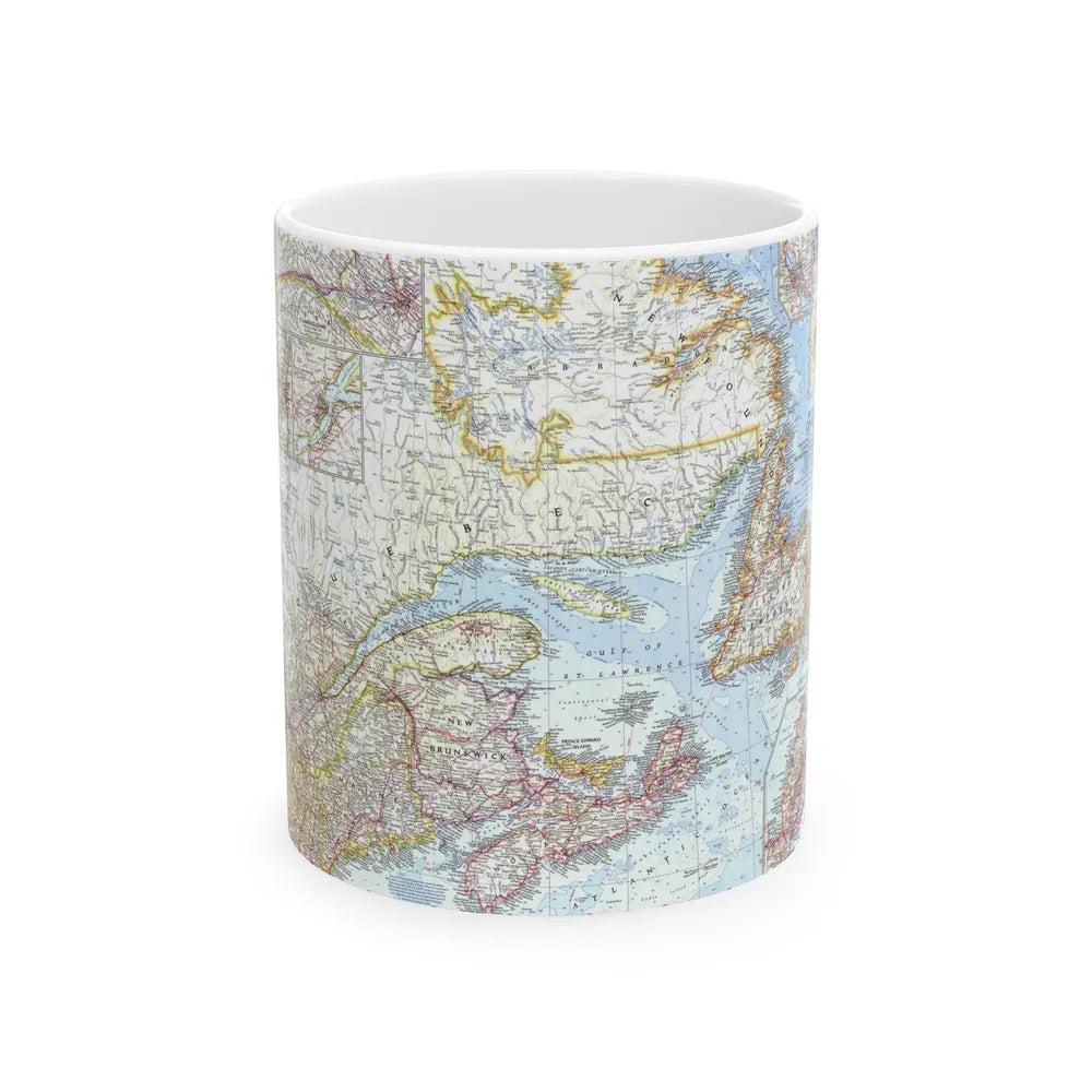 Canada - Eastern (1967) (Map) White Coffee Mug-11oz-Go Mug Yourself