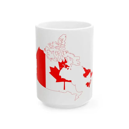 Canada flag map without Quebec (Canada) White Coffee Mug 15oz - Go Mug Yourself