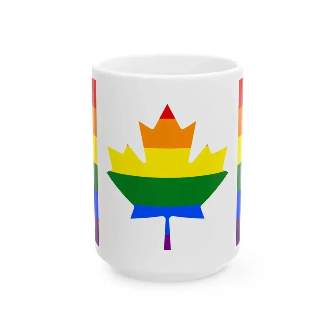 Canada-Gay Flag (Canada) White Coffee Mug 15oz - Go Mug Yourself