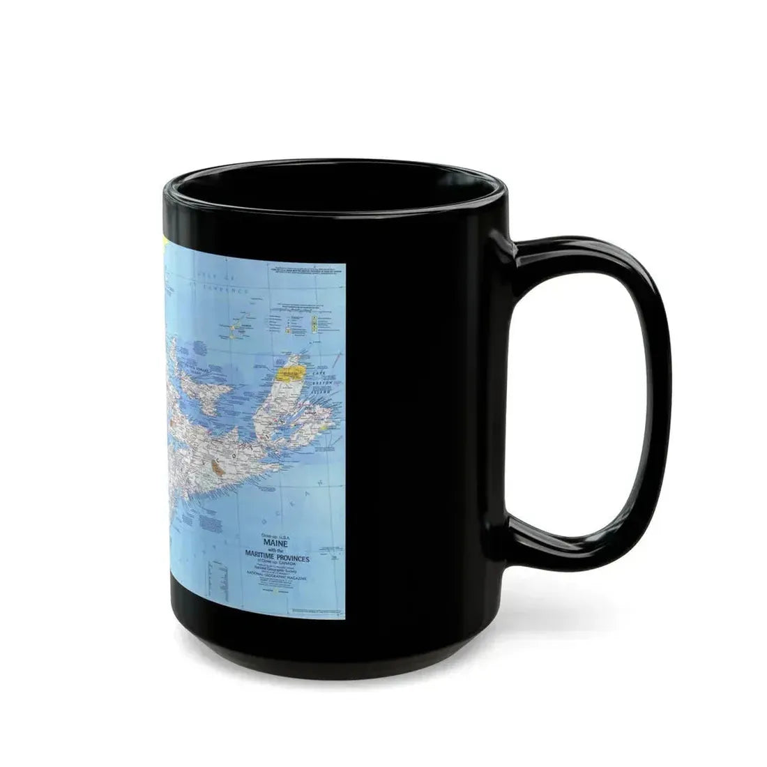 Canada - Maine, with the Maritime Provinces 1 (1975) (Map) Black Coffee Mug - Go Mug Yourself
