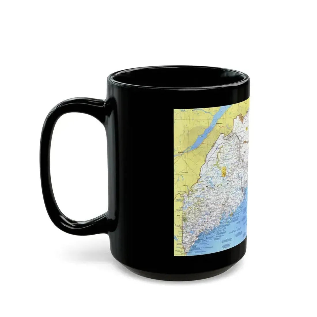 Canada - Maine, with the Maritime Provinces 1 (1975) (Map) Black Coffee Mug - Go Mug Yourself