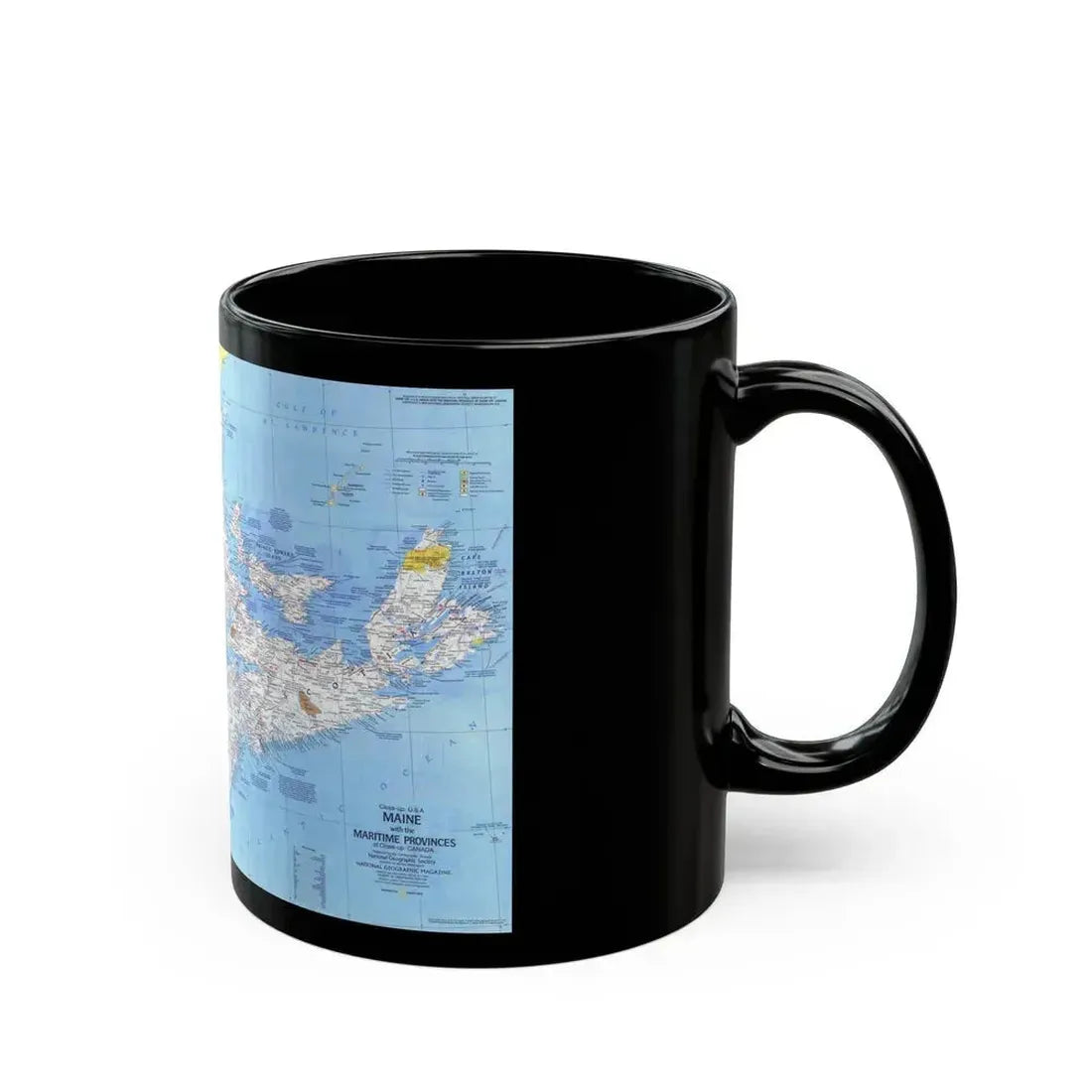 Canada - Maine, with the Maritime Provinces 1 (1975) (Map) Black Coffee Mug - Go Mug Yourself