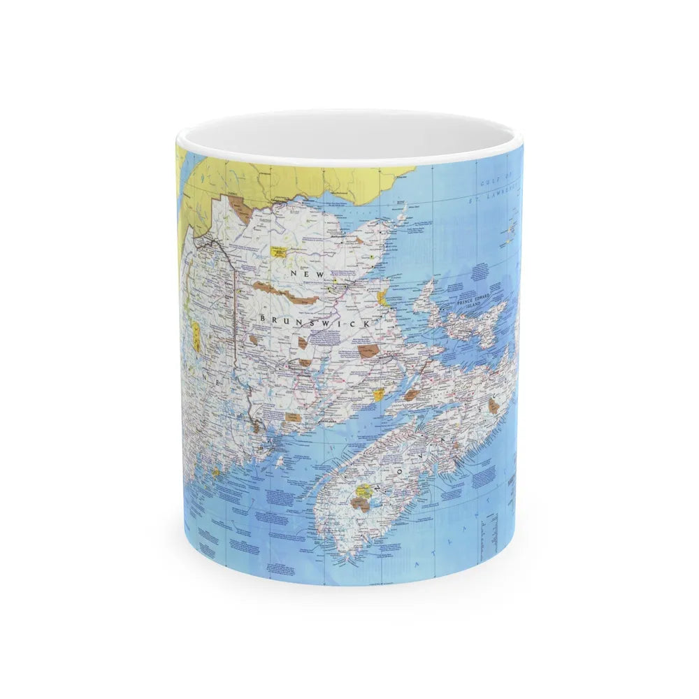 Canada - Maine, with the Maritime Provinces 1 (1975) (Map) White Coffee Mug-11oz-Go Mug Yourself