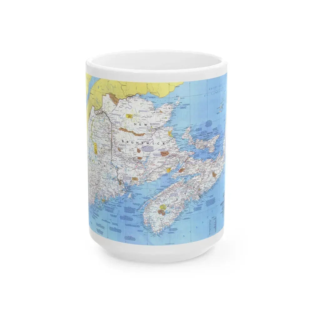 Canada - Maine, with the Maritime Provinces 1 (1975) (Map) White Coffee Mug 15oz - Go Mug Yourself