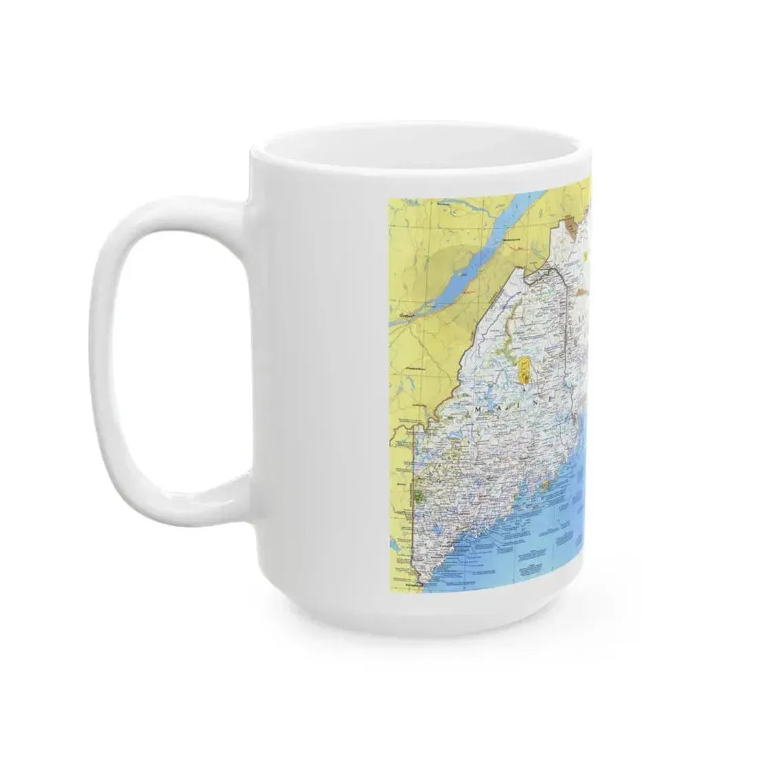 Canada - Maine, with the Maritime Provinces 1 (1975) (Map) White Coffee Mug - Go Mug Yourself