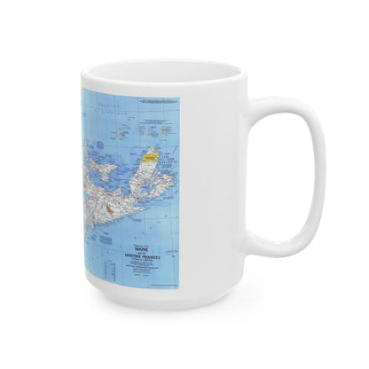 Canada - Maine, with the Maritime Provinces 1 (1975) (Map) White Coffee Mug-Go Mug Yourself