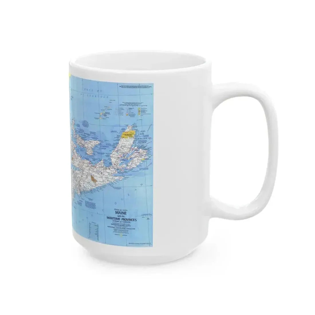 Canada - Maine, with the Maritime Provinces 1 (1975) (Map) White Coffee Mug - Go Mug Yourself