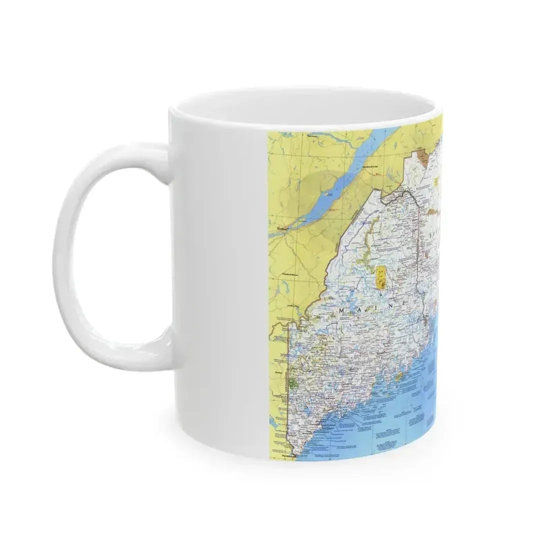 Canada - Maine, with the Maritime Provinces 1 (1975) (Map) White Coffee Mug - Go Mug Yourself