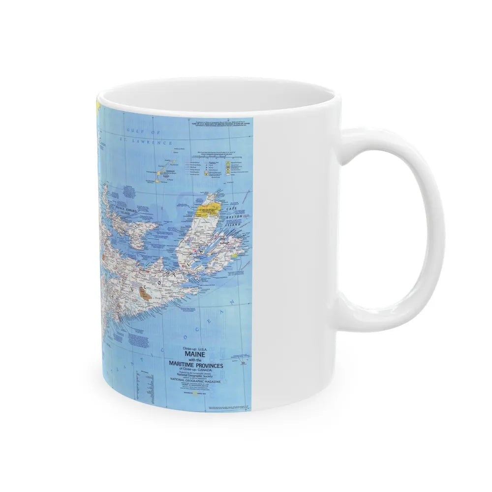 Canada - Maine, with the Maritime Provinces 1 (1975) (Map) White Coffee Mug-Go Mug Yourself